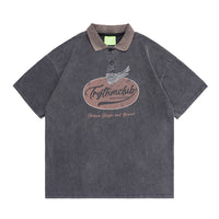 Vintage Washed Cotton Polo Shirts for Men - Summer Tees